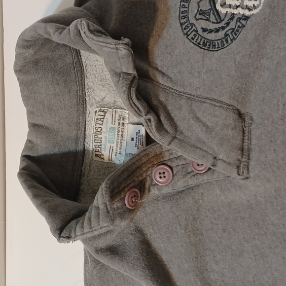 Vintage grey Authentic Brand Aeropostale 87 button up sweatshirt - Picture 5 of 10